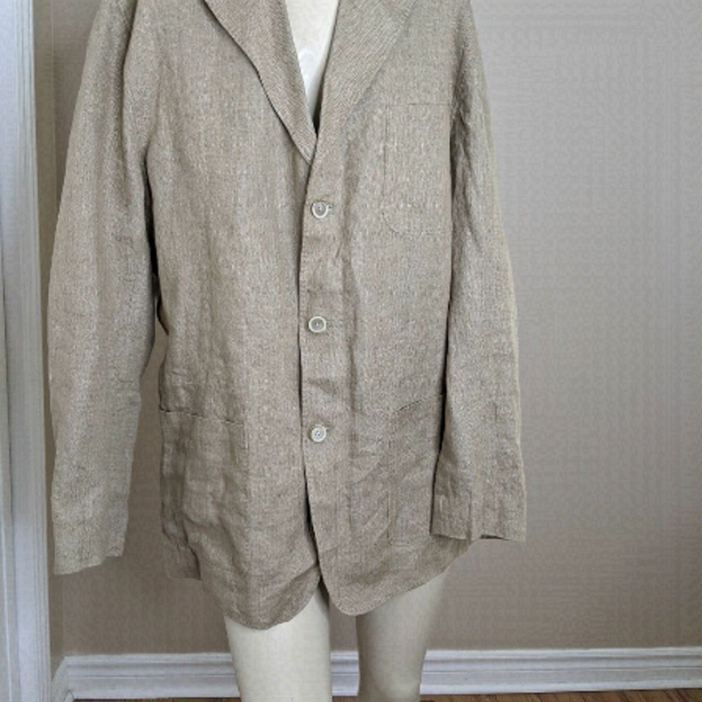 𝅺TOMMY Bahama linen tan blazer business sport  jacket